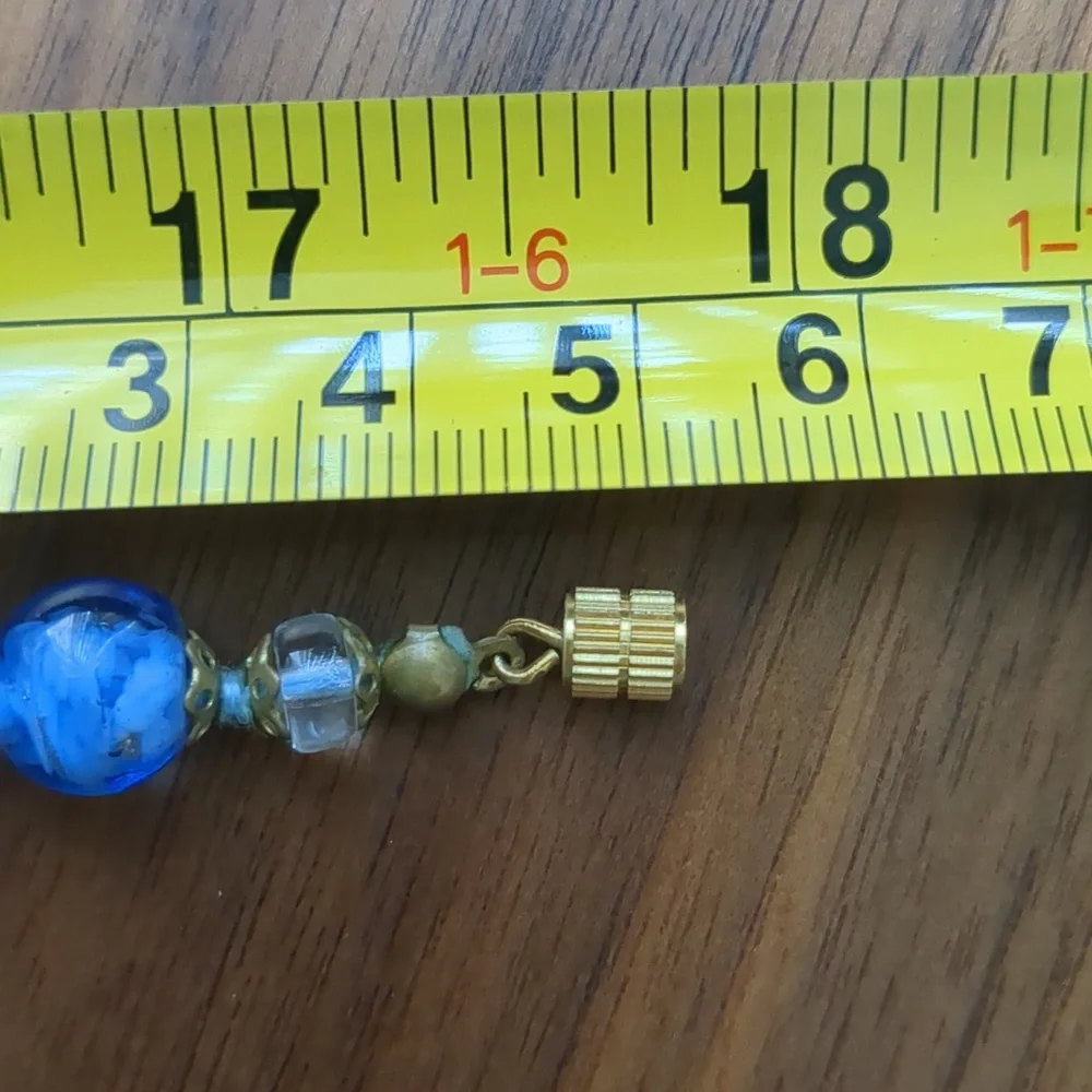 Venetian Glass Blue Beaded Necklace - Picture 7 of 7